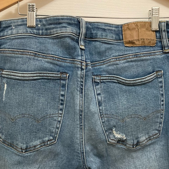 American Eagle Distressed Airflex Slim Button Fly Jeans Size 31 x 30 - Picture 11 of 13